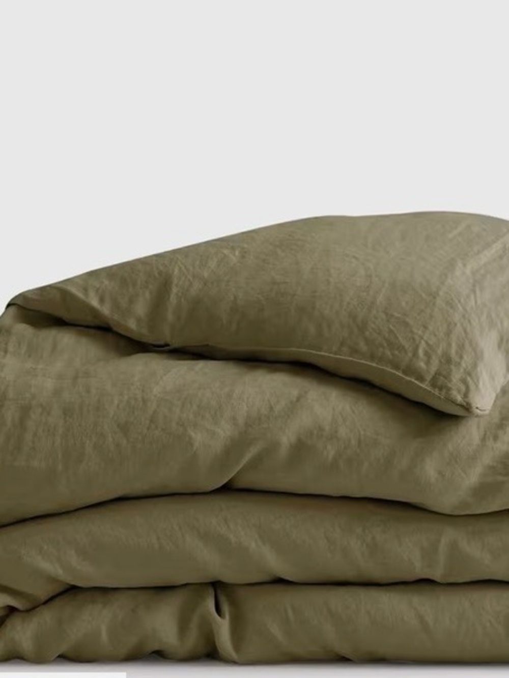 Quince New Europeon Linen Duvet Cover Set with two pillowcases in Soft Aloe
